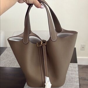 Elegant Taupe Tote Bag